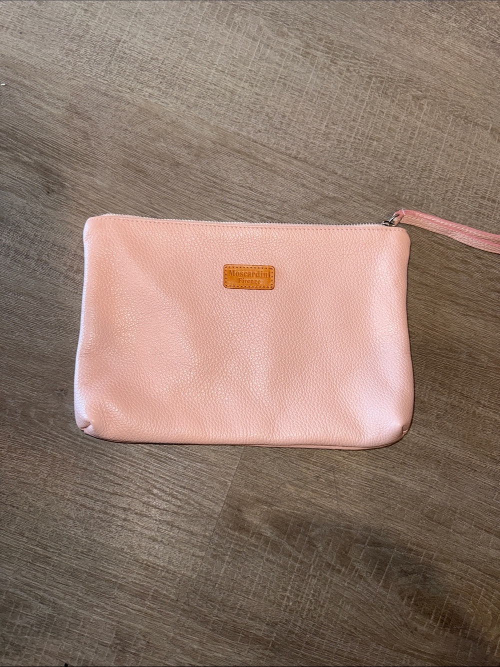 Moscardini Firenze Blush Pink Pebbled Leather Pouch